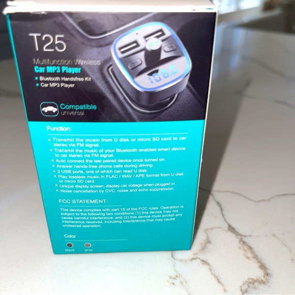 NEW LENCENT FM Transmitter, Bluetooth FM Transmitter Wireless Radio Adapter Car - Picture 6 of 6